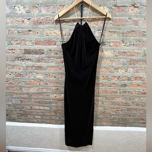 Vintage 90s Rimini velvet halter maxi dress